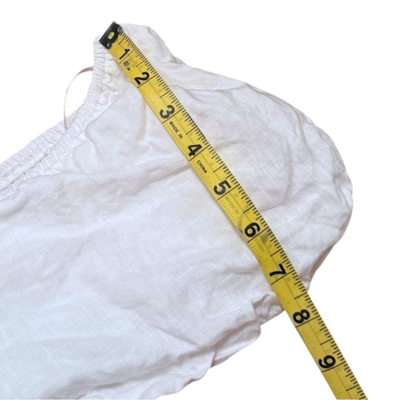 DISSH Danielle White Mini Dress Linen Size 12 Summer Puff Sleeve Flowy Short - Picture 6 of 10